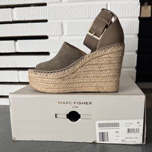 Marc Fisher Olive Wedge Espadrilles
